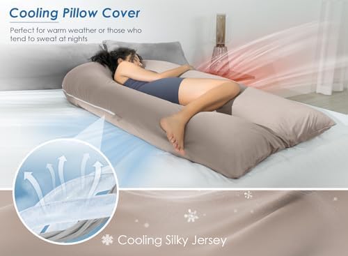 QUEEN ROSE 65 Inch Cooling U Shaped Pregnancy Pillow, Maternity Body Pillow - Image 5
