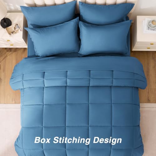 Love's cabin Plaid King Comforter Set, Misty Blue - Image 6