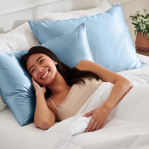 Bare Home Satin Pillowcases Zipper - Image 5