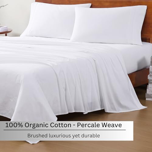 LANE LINEN Twin XL Sheet Set 100% Organic Cotton Soft 6pc Percale - Image 3