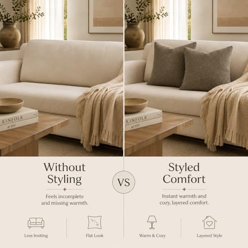 JoraLion 26x26 inch Boucle Throw Pillow Covers, No Insert - Image 5