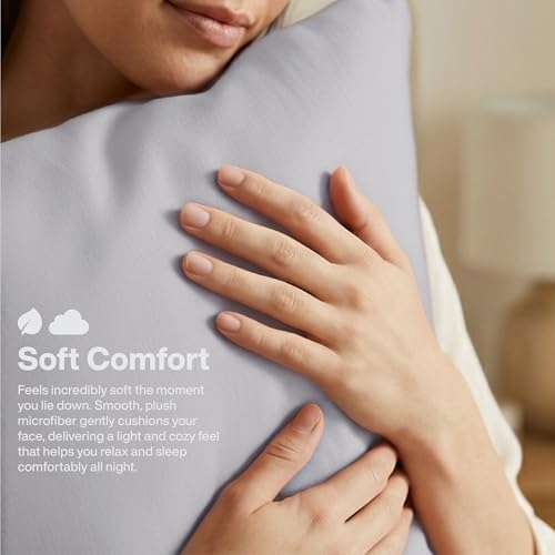 QUEENSBAY Queen Pillow Cases Set of 2, Microfiber Cooling Pillowcases, Soft - Image 6