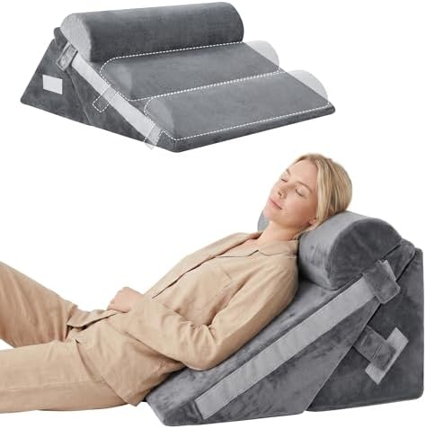 BDEUS 3PCS Wedge Pillow Set for After Surgery, Back Pillow for Bed Sitting up by BDEUS