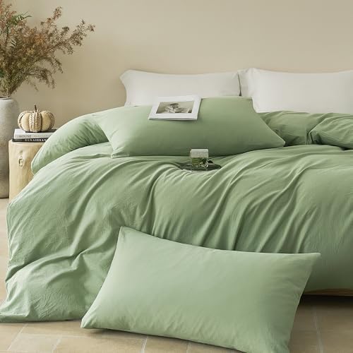 JELLYMONI 100% Washed Cotton Pillowcases, Envelope Closure 2-Pack - Image 2