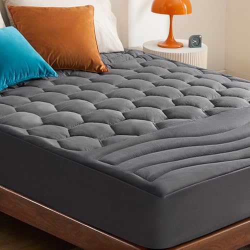 Bedsure Grey Twin Mattress Pad Cover by BEDSURE
