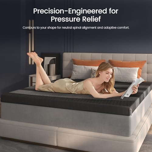 4 Inch Full Mattress Topper Memory Foam, Cooling Gel & Non-Slip Straps - Image 2
