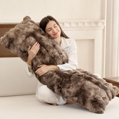 ZonLi Fluffy Body Pillow for Adults, Fuzzy Faux Fur Long Pillow by Zonli