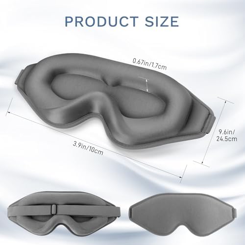 FlyCoco 99% Fully Block Out Light Eye Sleep Mask, 3D Deep Contoured Eyes Cover - Image 2