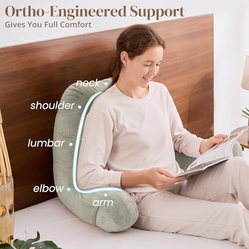 Sasttie Reading Pillow for Bed, Back Pillow for Sitting Up - Image 4