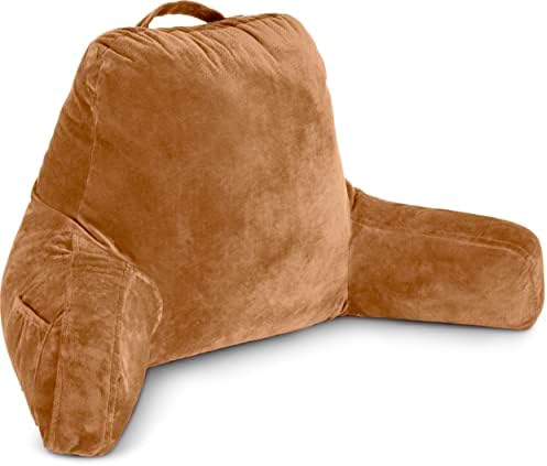 Husband Pillow Tan, Original Reading Pillow in Bed Rest Chair, Shredded Memory by HusbandPillow