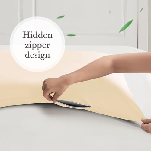 Curved Pillow Case King Size, Side Sleeper Pillow Cases Cover Cooling Rayon - Image 6