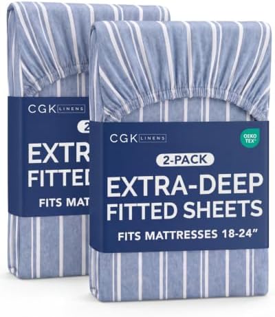CGK Linens 2 Pack Extra Deep Queen Fitted Sheets by CGKUnlimited