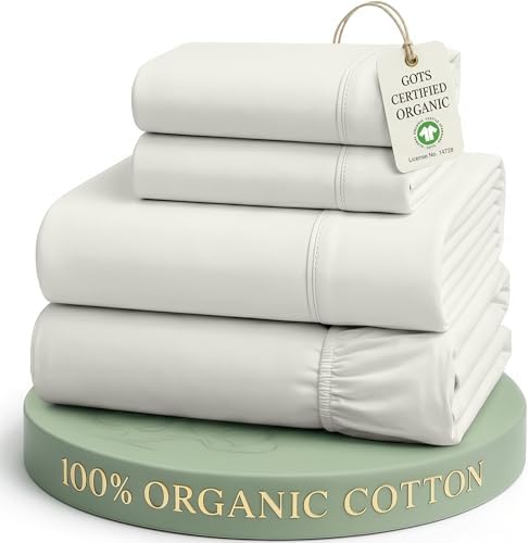 LANE LINEN Full Bed Sheet Set 100% Organic Cotton Percale by LaneLinen