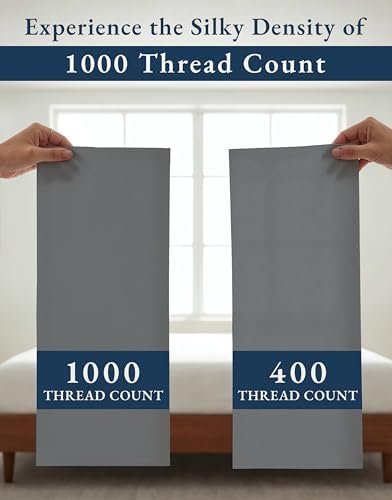 LANE LINEN King Size Sheets 100% Egyptian Cotton Sateen - Image 4