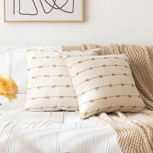 YEENAASY Boho Throw Pillow Covers 22x22 Set of 2 Farmhouse Pillow Cases - Image 6