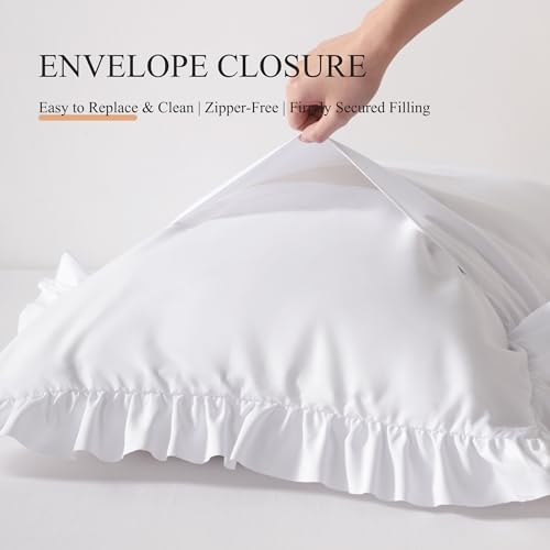 Ruffled King Pillow Shams, 2 Pack, 20x36 Inches - Image 6