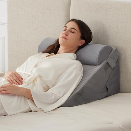 Ruqmuis Wedge Pillow Set for After Surgery, Incline Pillow Wedge for Headboard by Ruqmuis