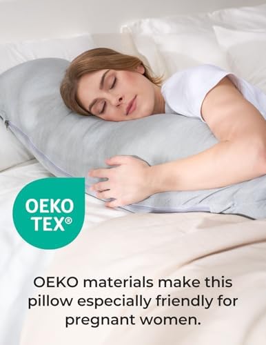 Momcozy J Shaped Cooling Pregnancy Pillow, Maternity Pillow - Image 6