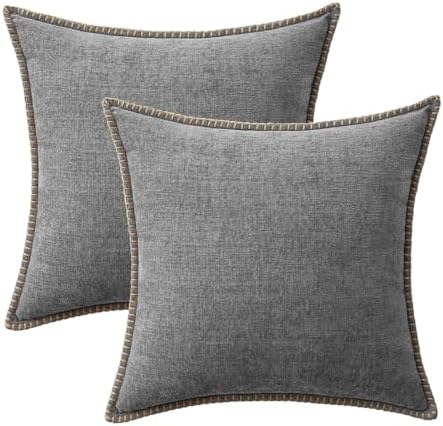 MIULEE Decorative Couch Throw Pillow Covers 18x18 Inch Dark Gray 2 Pack - Image 6