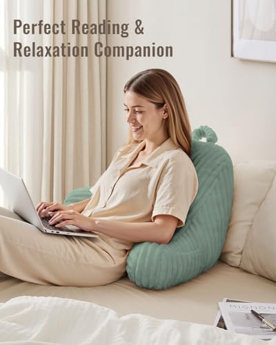 Blissful Diary Reading Pillow for Bed, Backrest Pillow, Mint Green - Image 5