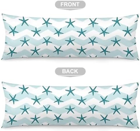 Starfish Body Pillow Cover, Summer Ocean Beach Nautical Long Pillow Case - Image 5