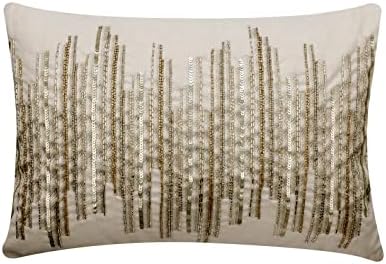 The HomeCentric Decorative Ivory Pack of 2, Silk Embroidery, Sequins Beaded by TheHomeCentric