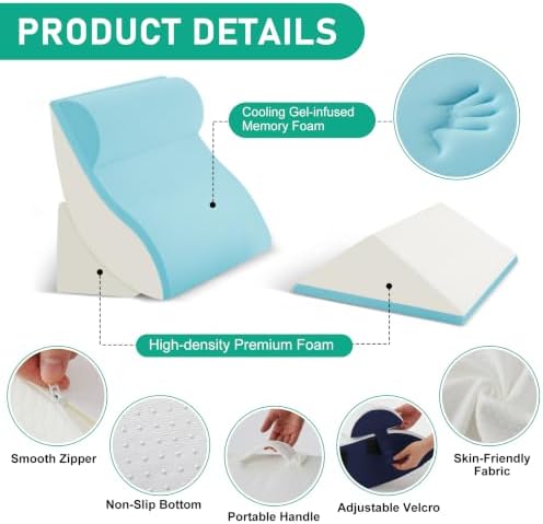 4PCS Wedge Pillow Set for After Surgery, Orthopedic Bed Wedge Pillow for Back - Image 3