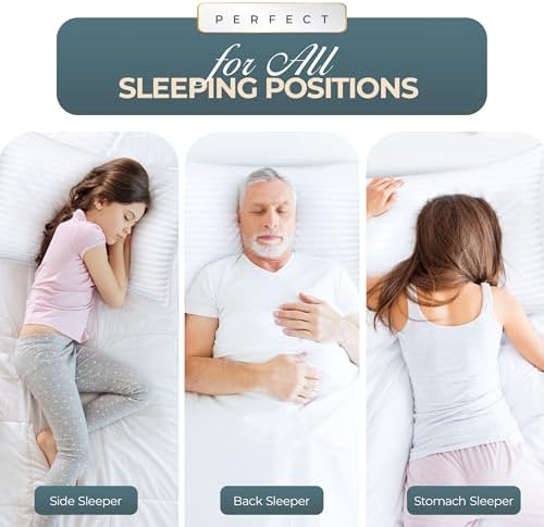 Utopia Bedding Bed Pillows for Sleeping, Pillows European Size Set of 2 - Image 3