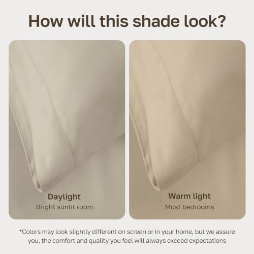 Soft Natural 100% Cotton Sateen Twin XL Fitted Sheet - Image 6