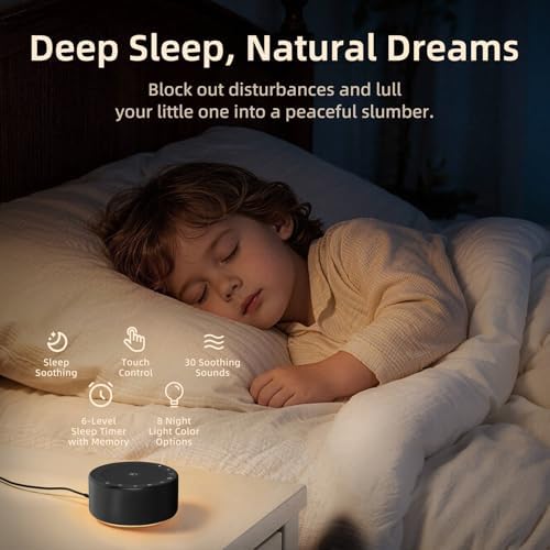 Kipcush White Noise Machine for Baby & Adults, 30 Soothing Sounds, Soft - Image 2