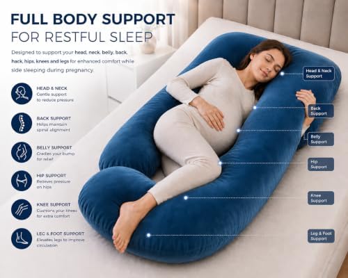 Pregnancy Pillow for Sleeping, U-Shaped Full Body Maternity Pillow for Side - Image 2