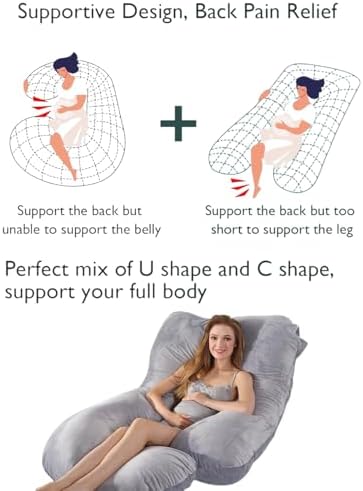 BATTOP Pregnancy Pillow for Sleeping, Full Body Maternity Pillow - Image 6