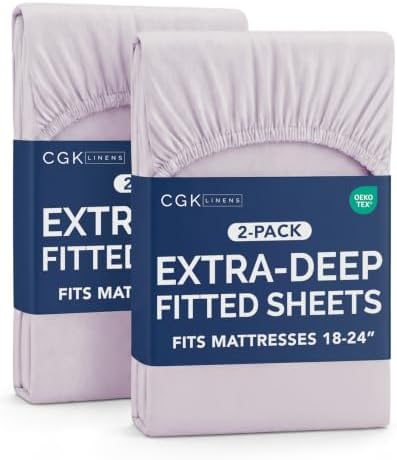 CGK Linens 2 Pack Extra Deep Twin Fitted Sheets by CGKUnlimited
