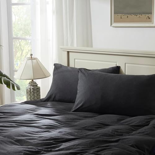 H HOUSEHOLD 100% Jersey Knit Cotton King Size Pillowcases Set of 2, Super Soft by HHOUSEHOLD