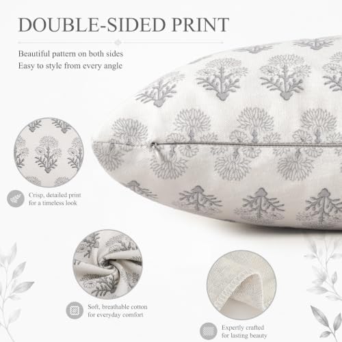 Vintage Botanical Lumbar Pillow Cover 12X20 Pack of 1, Double-Sided Floral - Image 3