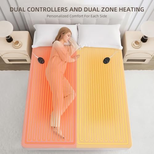 Bwarm Electric Heated Mattress Pad King Size, Bed Warmer, 9 Heat Settings - Image 4