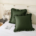 KKJIAF 2 Pack Ruffle Pillow Cases 22x22 Inches, Olive Green by KKJIAF