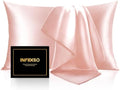 INFIIXSO Silk Pillow Cases King Size Set of 2, Hidden Zipper by INFIIXSO