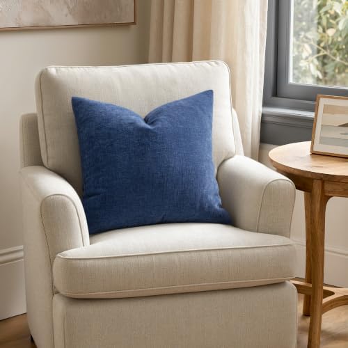 MIULEE Navy Blue Chenille Couch Euro Throw Pillow Covers - Image 4