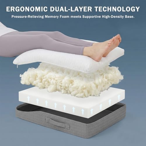baibu Memory Foam Leg Elevation Pillow, Dual-Layer Patent Design Support Pillow - Image 2