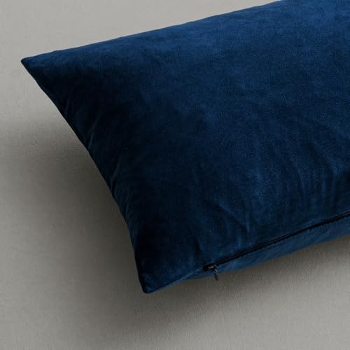 MIULEE Velvet Throw Pillow Covers 14x14 Inch Pack of 2 Dark Blue - Image 6