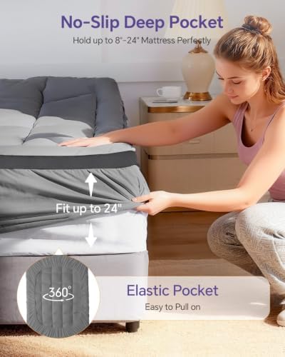ChiXpace Dual Layer 4 Inch Memory Foam Mattress Topper King - Image 5