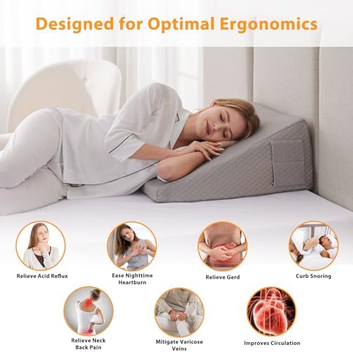 Ruqmuis Wedge Pillow for Sleeping, Triangle Incline Wedge for Acid Reflux - Image 3