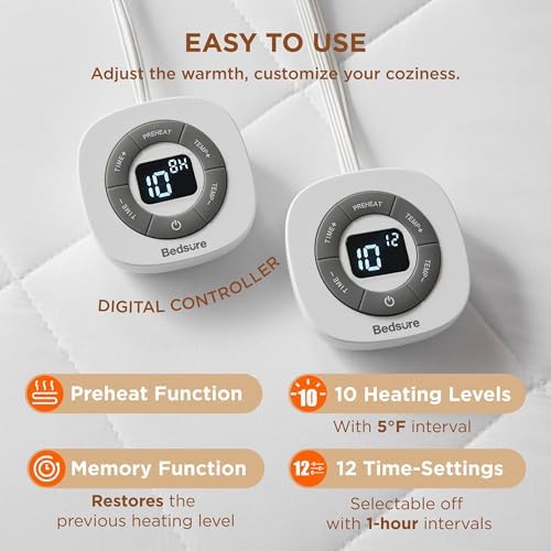 Bedsure Heated Mattress Pad Queen, Cozy Bed Warmer - Image 3