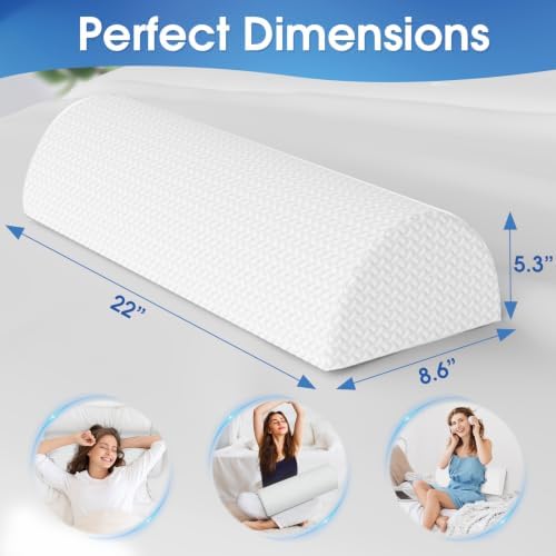 Knee Pillow for Back Sleeping Memory Foam Half Moon Bolster Pillow for Legs - Image 2