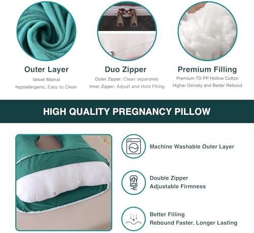 ALLOPERA Pregnancy Pillow, Full Body Maternity Pillow 57 inch, - Image 3