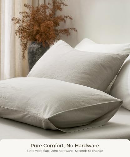 JELLYMONI 100% Washed Cotton Pillowcases, Envelope Closure 2-Pack - Image 5