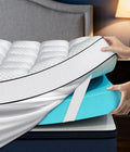 King 4 Inch Dual Layer Memory Foam Mattress Topper, Cooling Gel Pad by Panyu