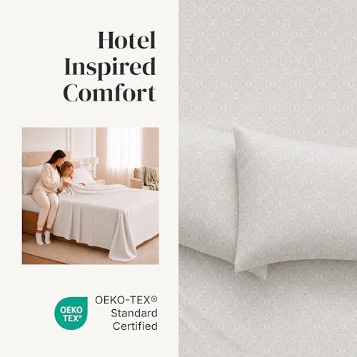 Modern Threads Printed 4-Piece Extra Soft Bedding Sheets & Pillowcase Set - Image 4