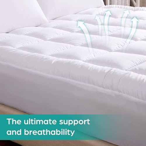 WhatsBedding Waterproof Mattress Topper Twin XL Cotton Top Down Alternative - Image 4